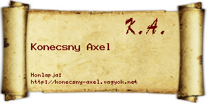 Konecsny Axel névjegykártya